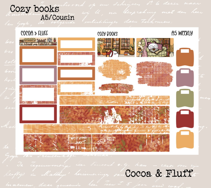 Cozy Books Hobonichi Cousin Weekly Sticker Kit