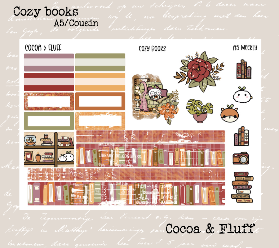 Cozy Books Hobonichi Cousin Weekly Sticker Kit