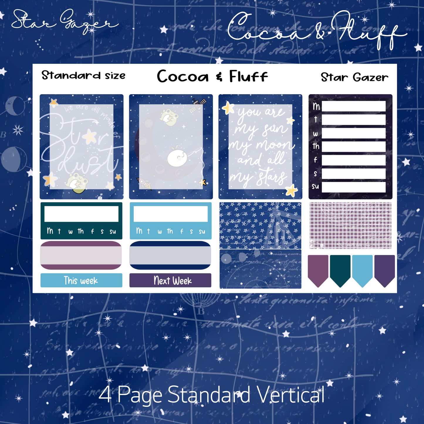 Star Gazer Standard Vertical Weekly Sticker Kit