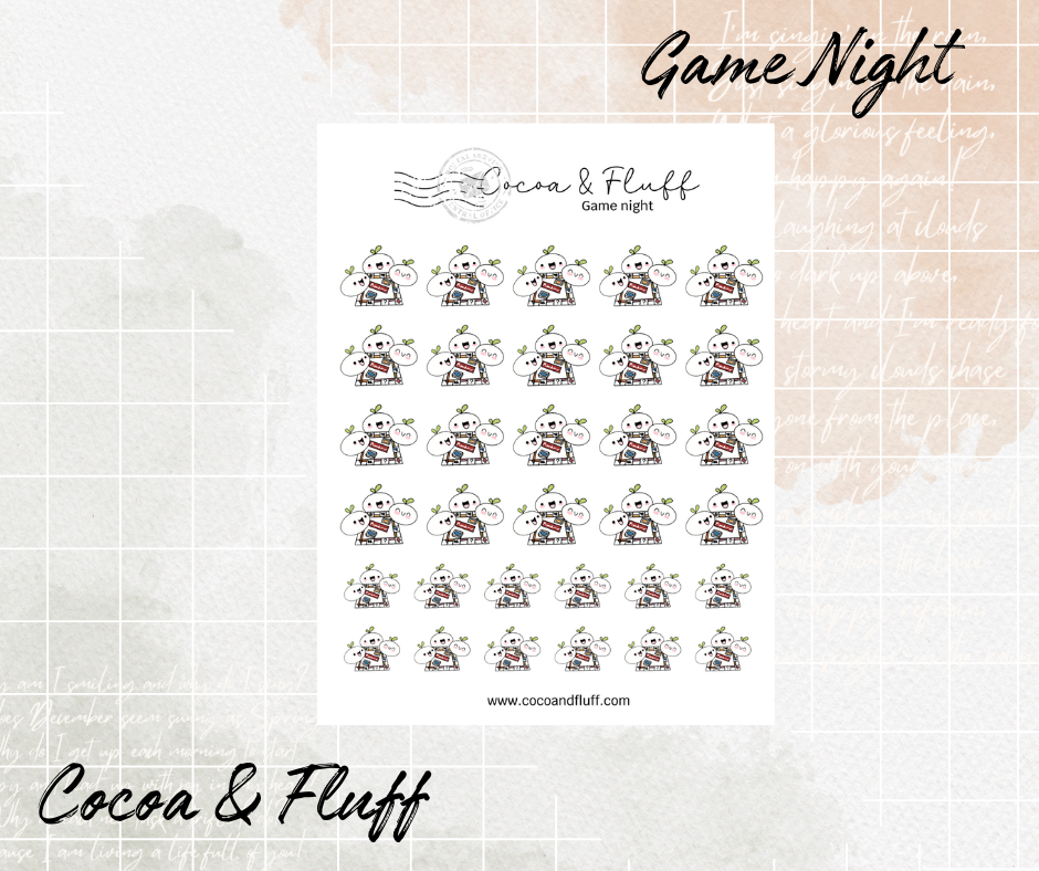 Game Night Leafy Planner Icons