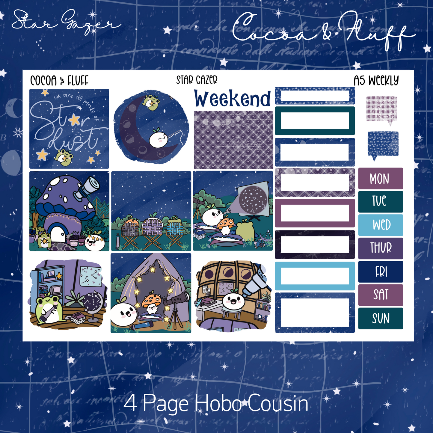 Star Gazer Hobonichi Cousin Weekly Sticker Kit
