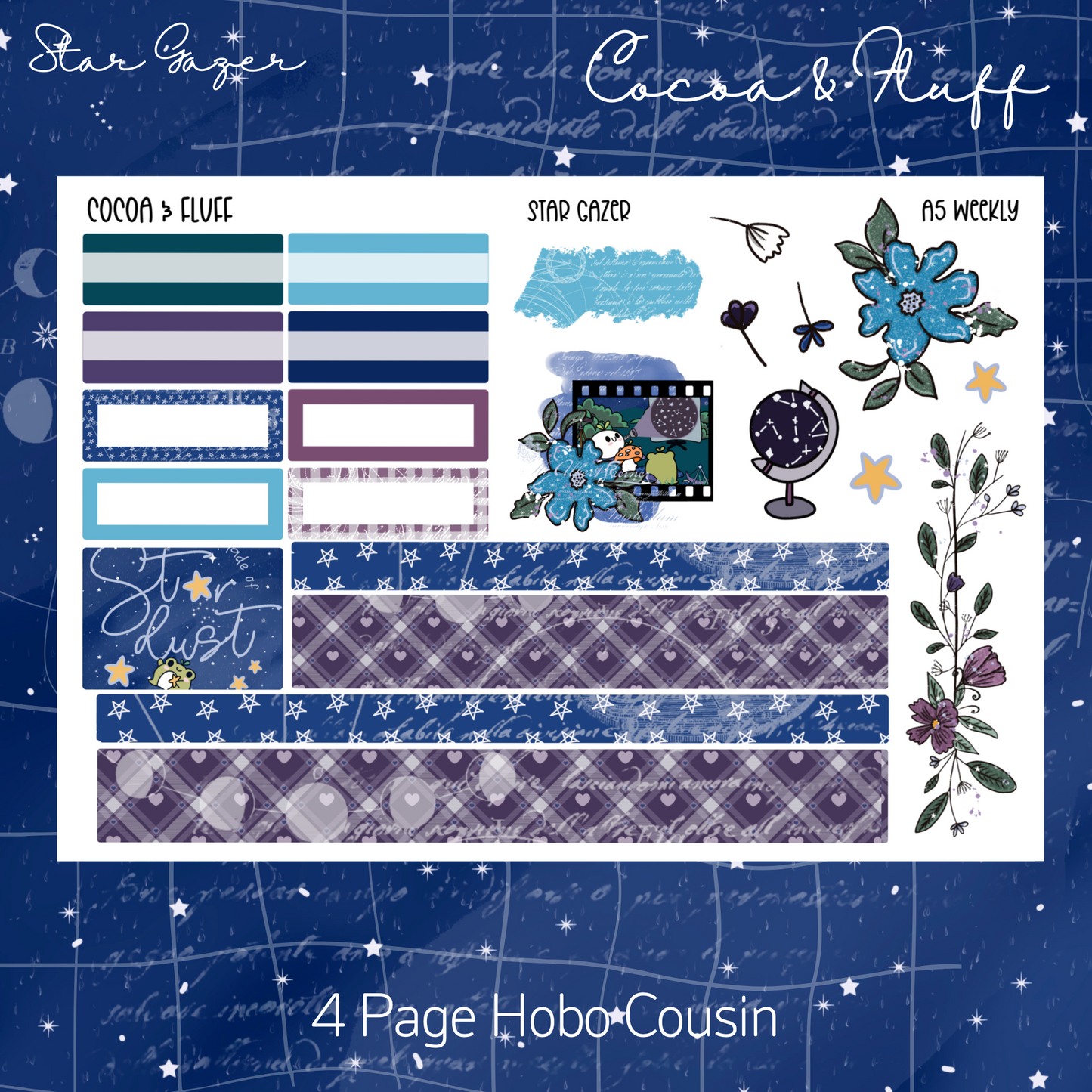 Star Gazer Hobonichi Cousin Weekly Sticker Kit