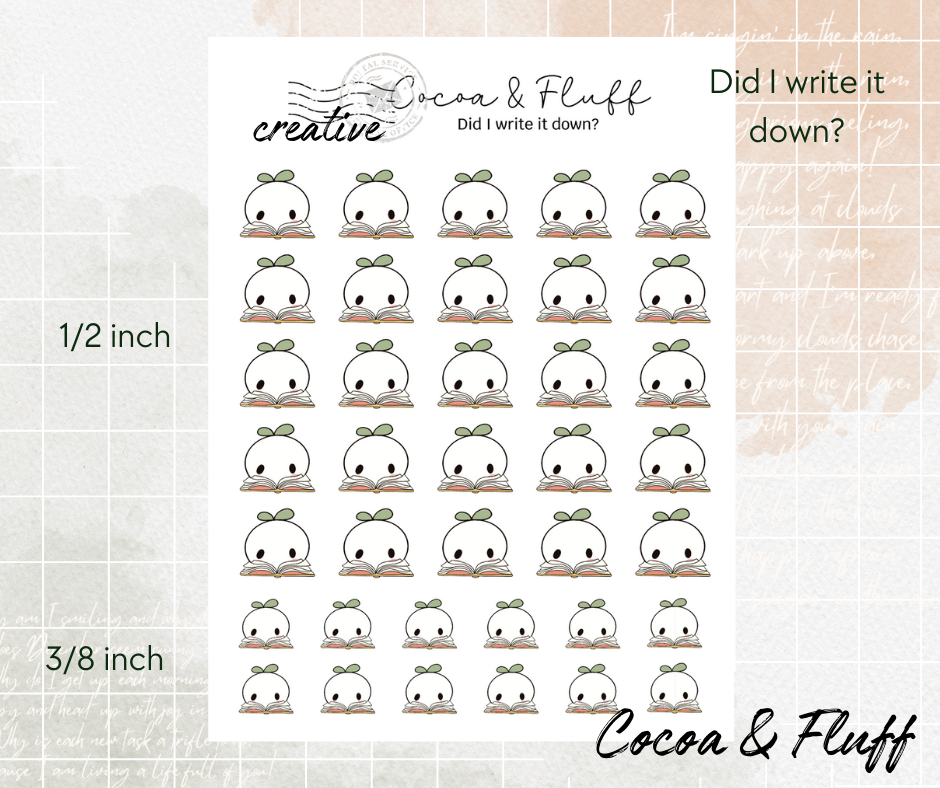 Did I Write it Down Planner Icons