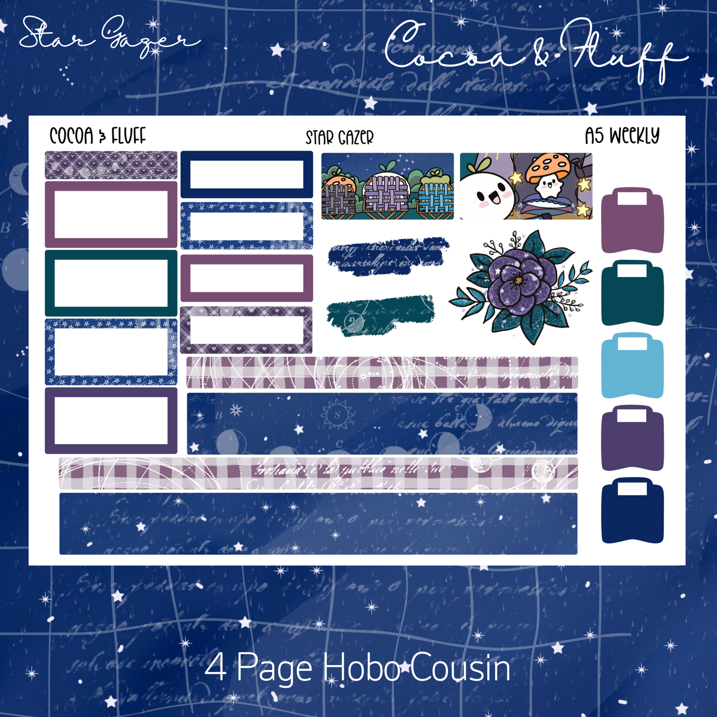 Star Gazer Hobonichi Cousin Weekly Sticker Kit