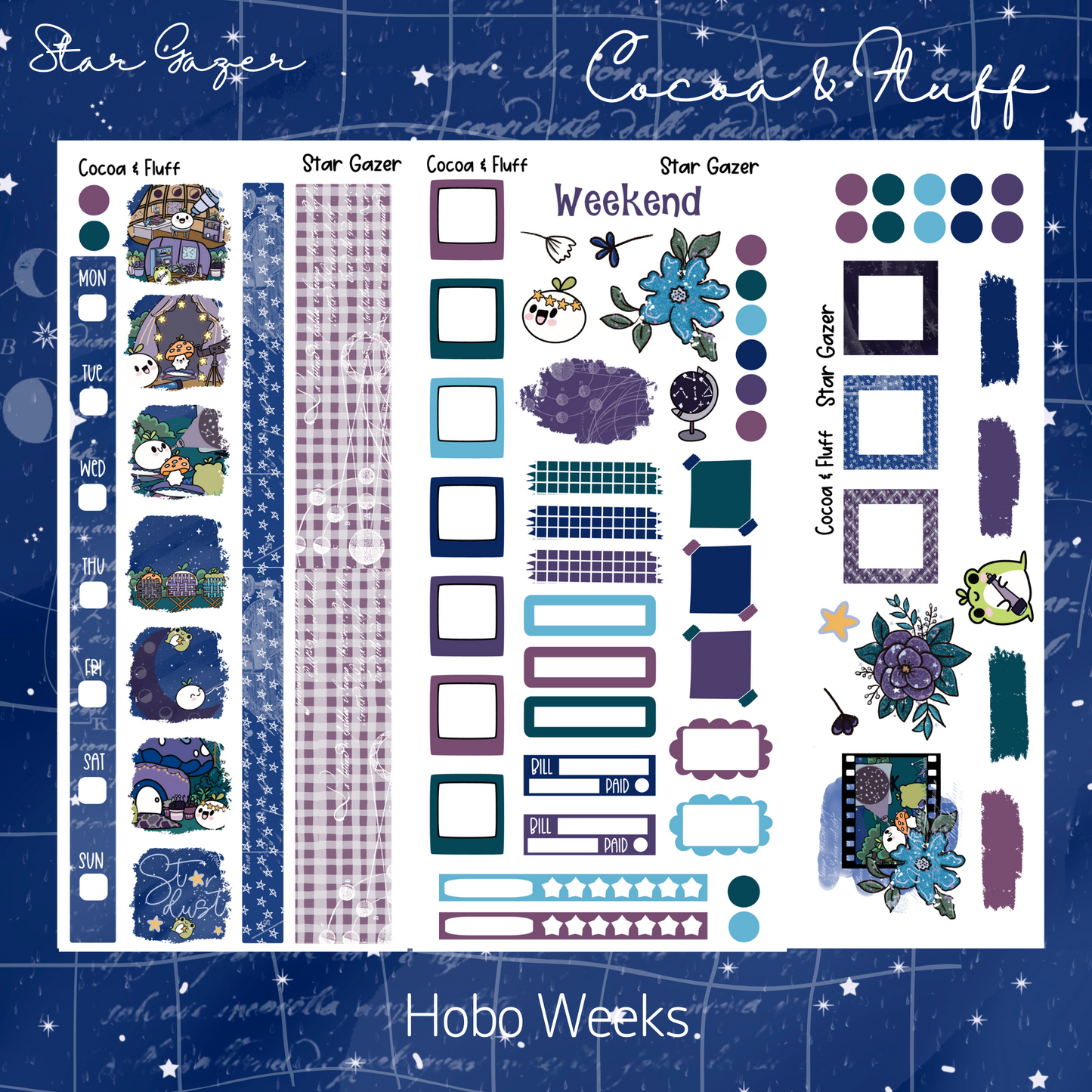 Star Gazer Hobonichi Weeks Weekly Sticker Kit
