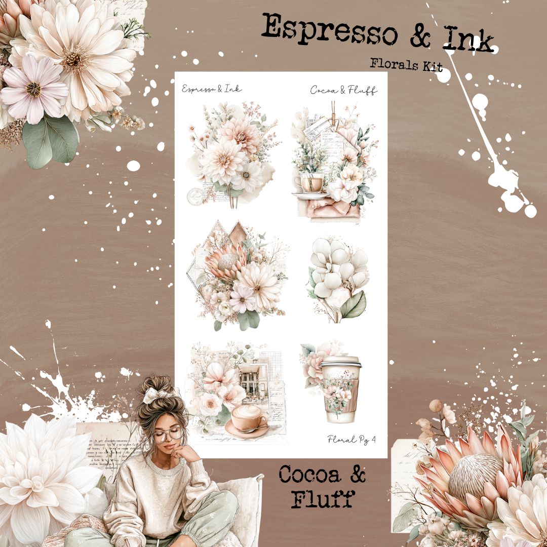 Florals Mini Journaling Kit - Espresso & Ink