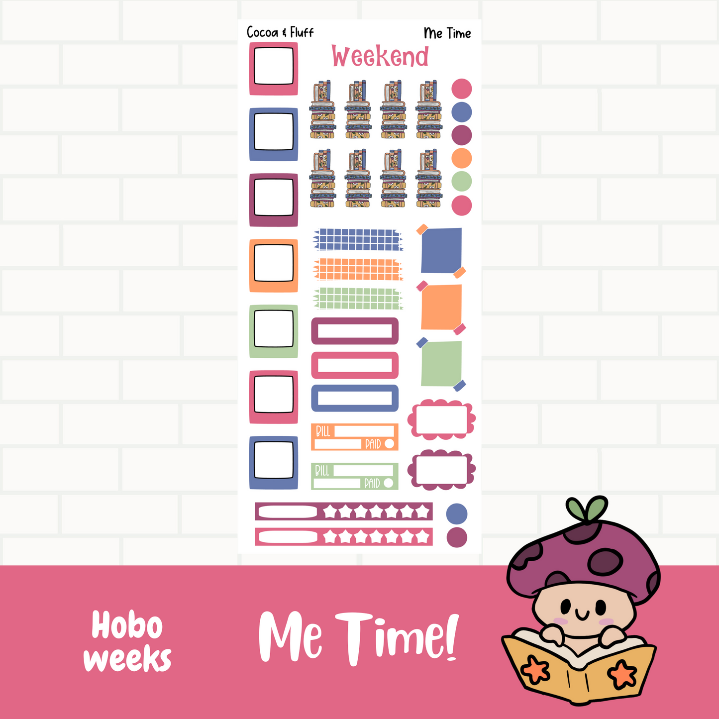 Me Time Weeks Weekly Planner Sticker Kit