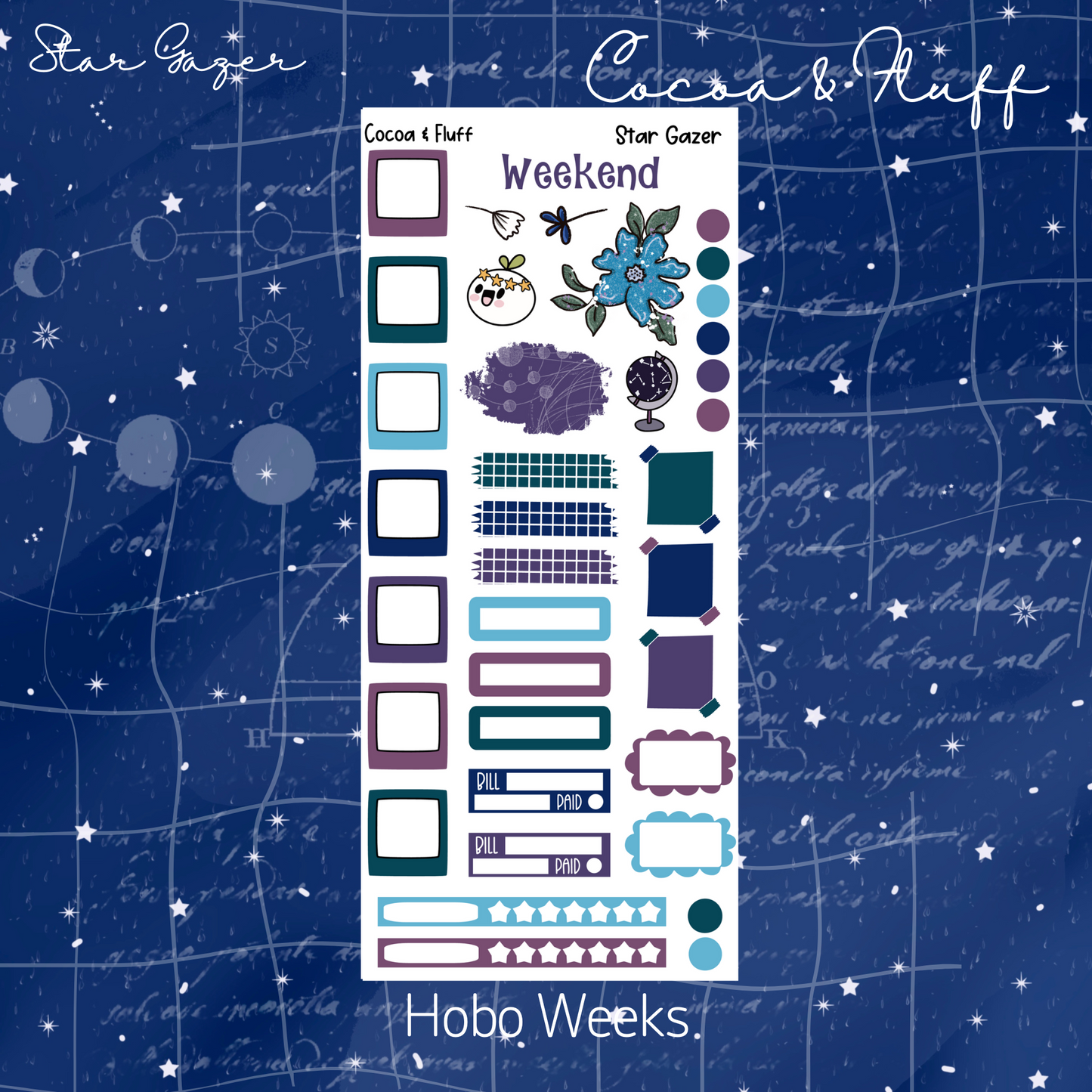 Star Gazer Hobonichi Weeks Weekly Sticker Kit