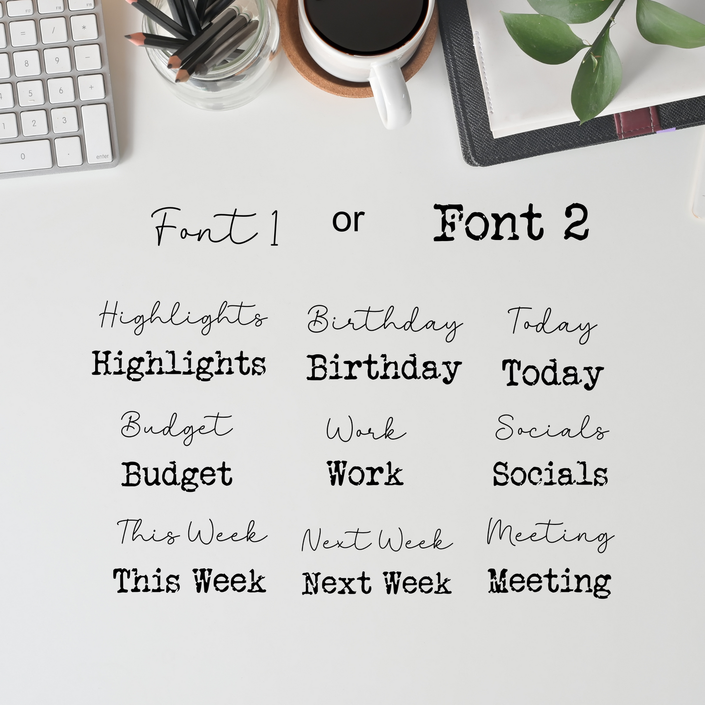 Fancy Fonts Planner Script Stickers