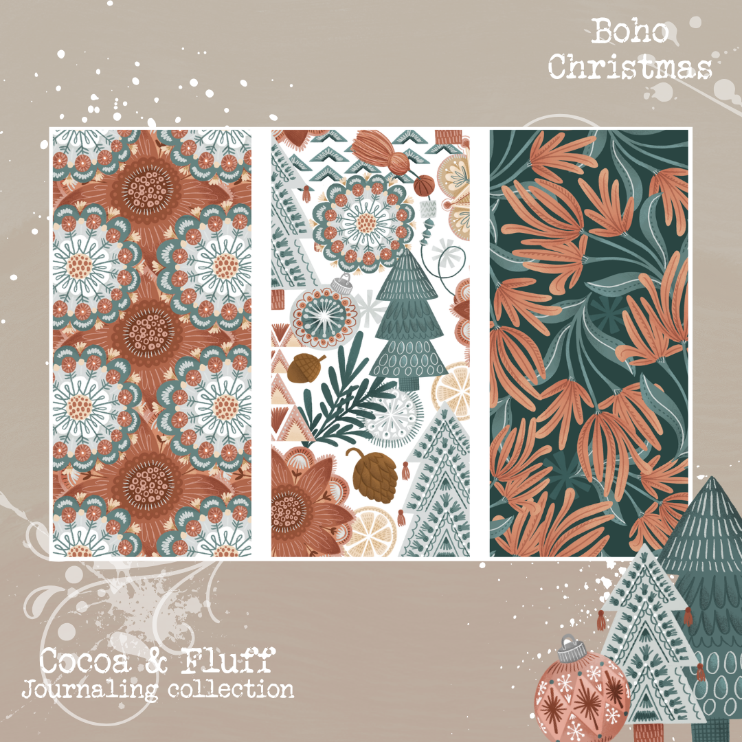 Boho Christmas| 9 Page Journaling Kit