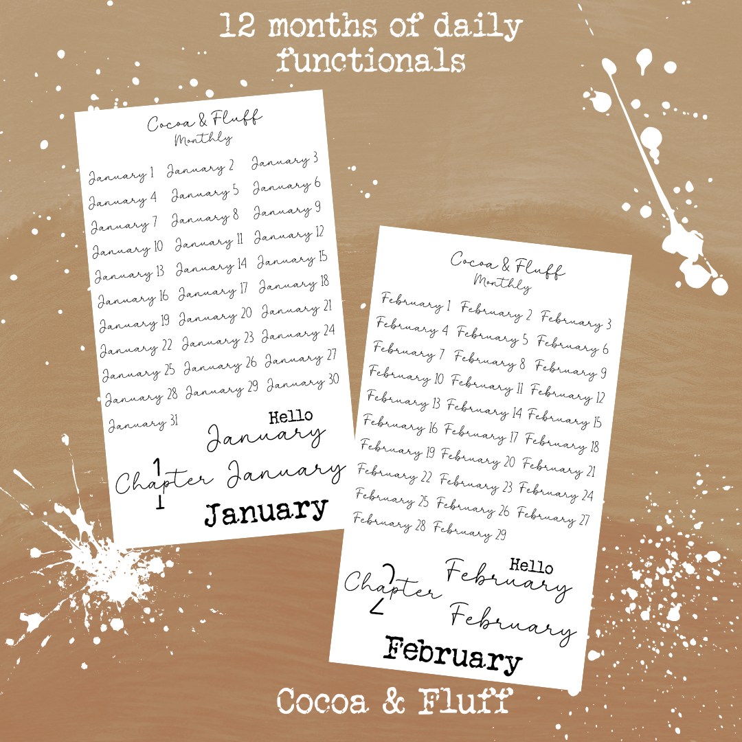 12 Months of Daily's Planner Sticker Bundle