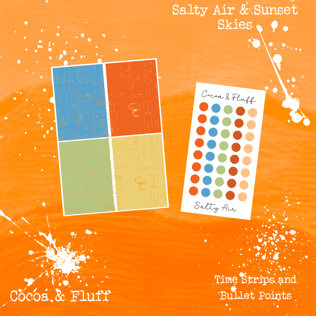 Functional Planner Stickers – Salty Air and Sunset Skies