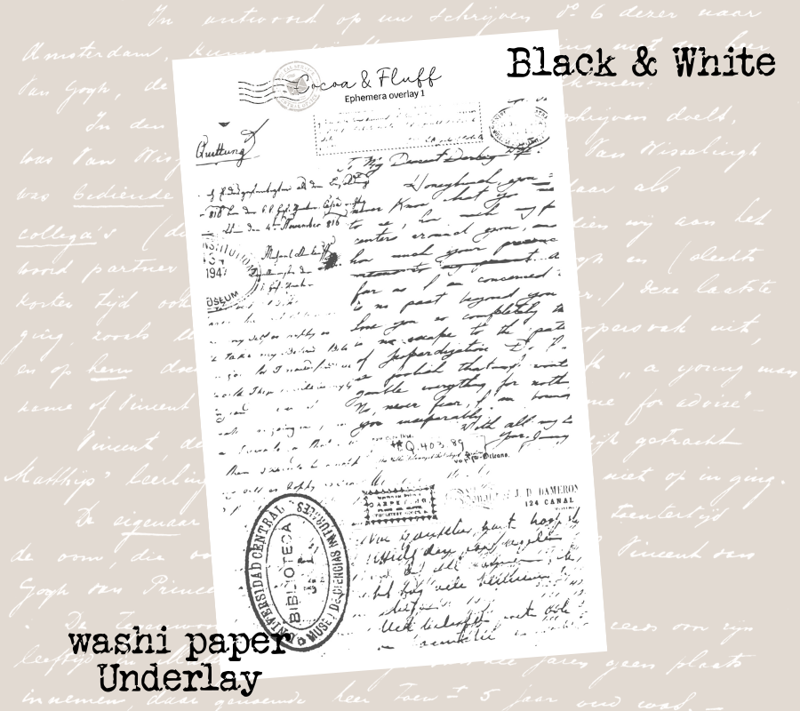 Collage Underlay Stickers for Journals & Planners | Washi Paper | Black and White