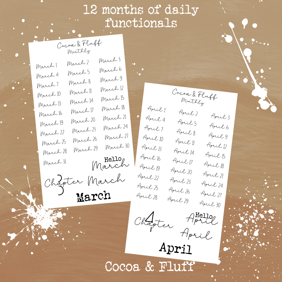 12 Months of Daily's Planner Sticker Bundle