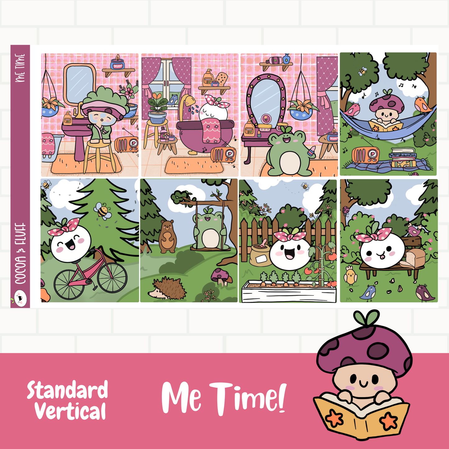 Me Time Standard Vertical Planner Sticker Kit