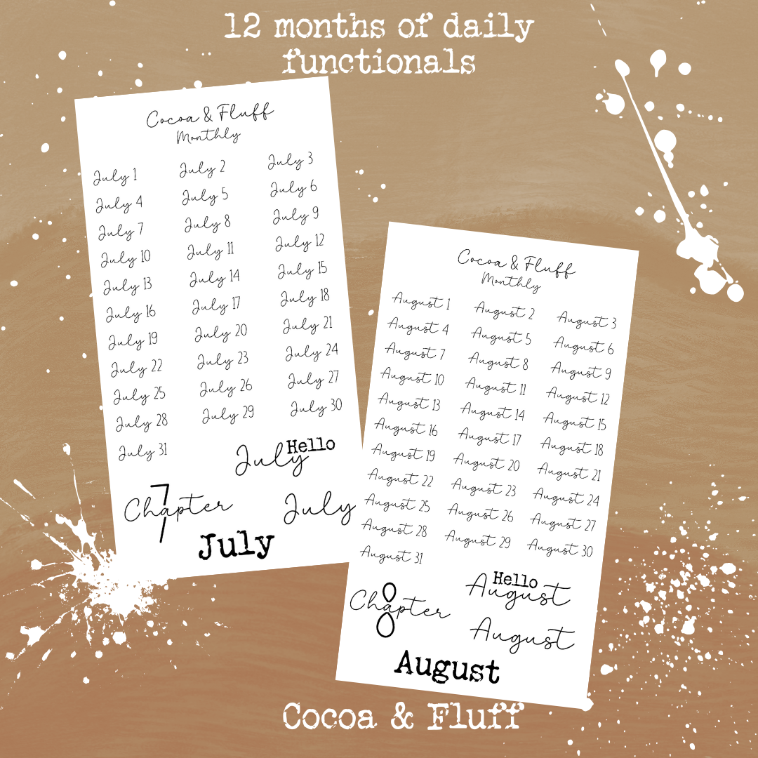 12 Months of Daily's Planner Sticker Bundle