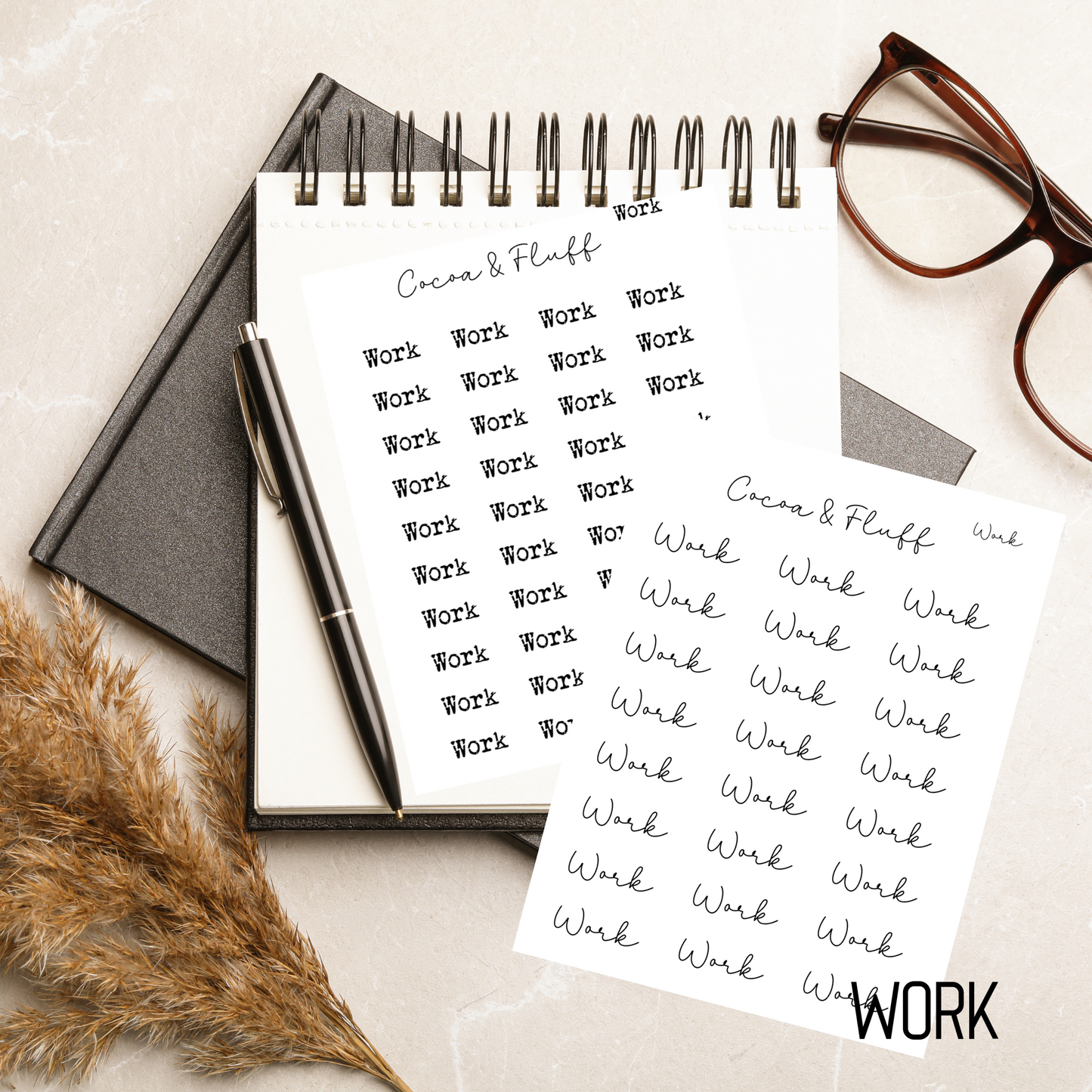 Fancy Fonts Planner Script Stickers