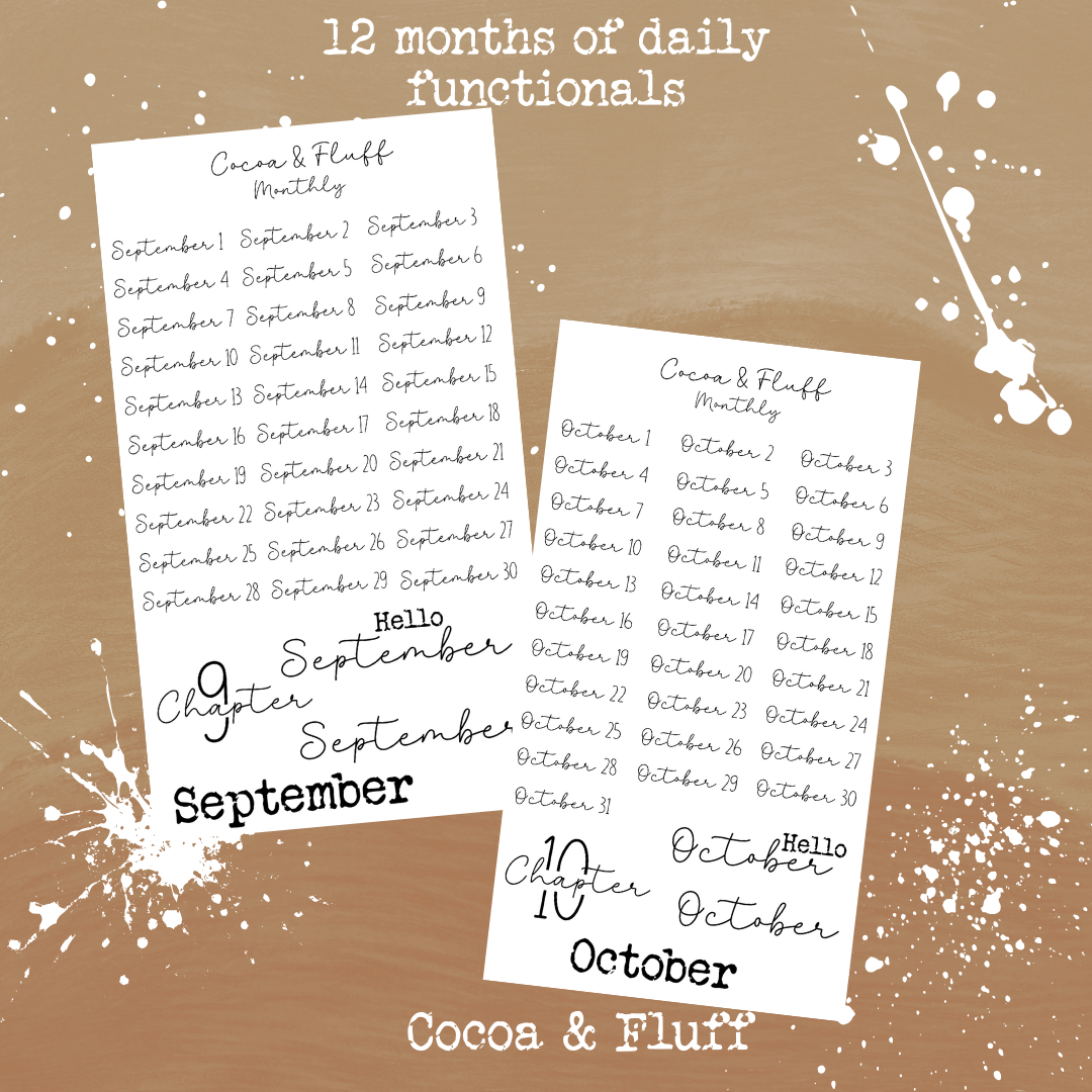 12 Months of Daily's Planner Sticker Bundle