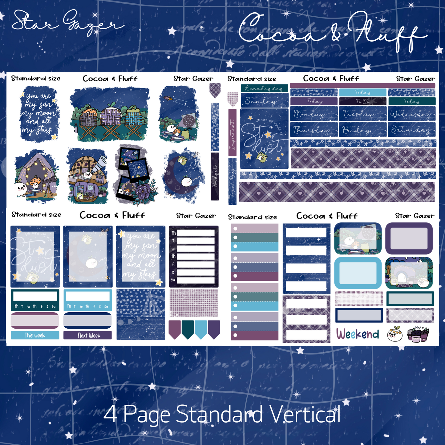 Star Gazer Standard Vertical Weekly Sticker Kit