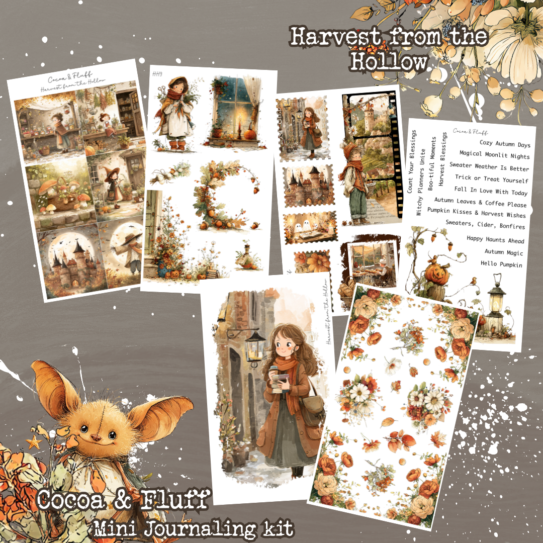 Harvest from the Hollow 6 page Mini Journaling Kit