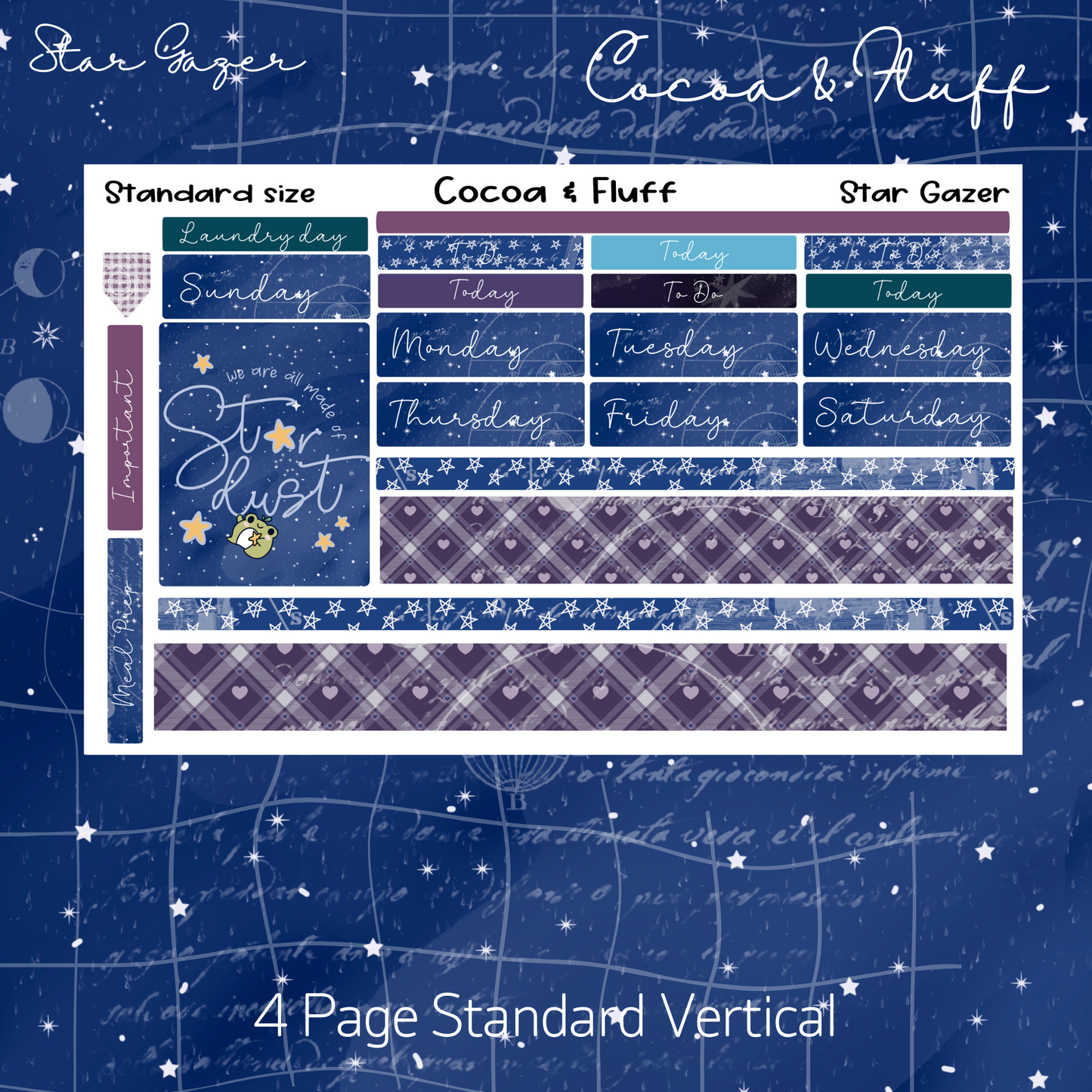 Star Gazer Standard Vertical Weekly Sticker Kit