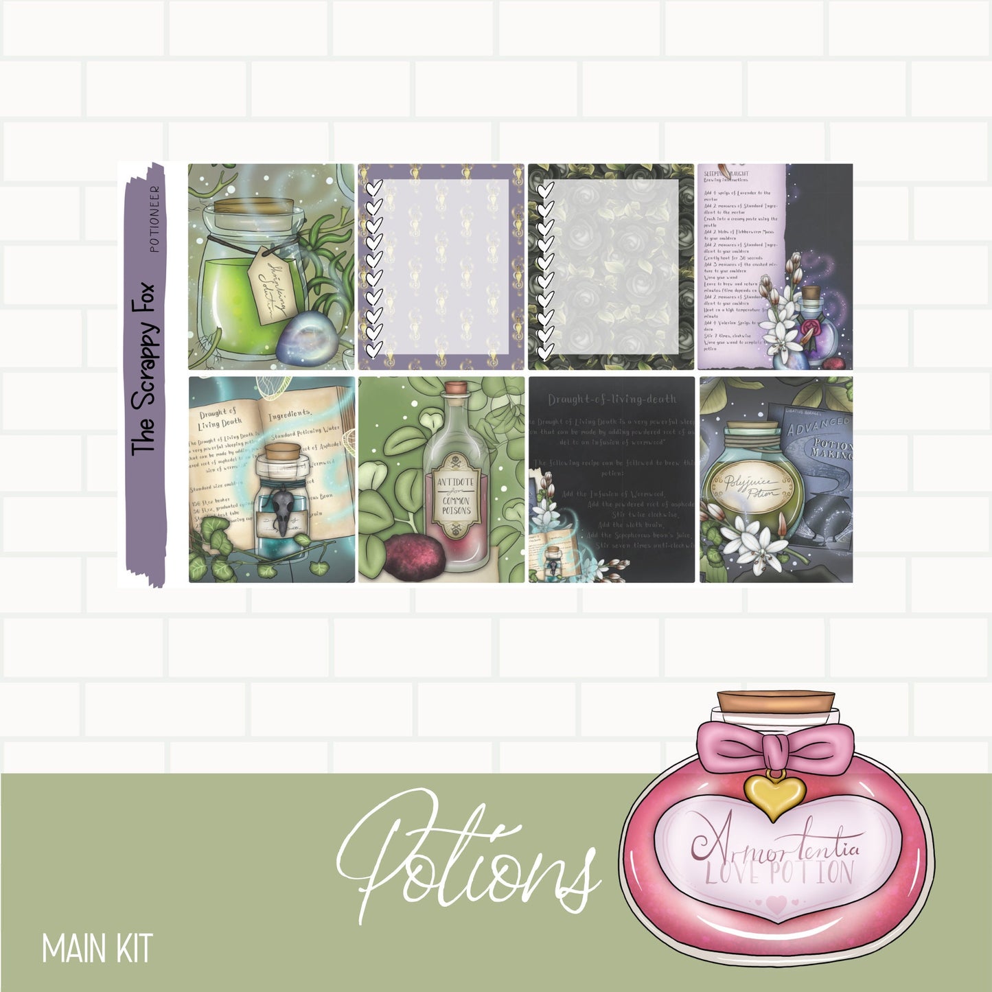 The Potioneer Standard Vertical Weekly Sticker Kit