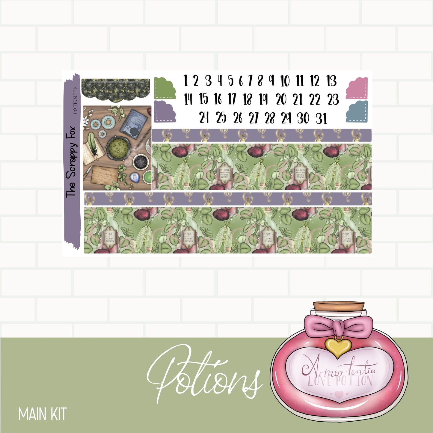 The Potioneer Standard Vertical Weekly Sticker Kit
