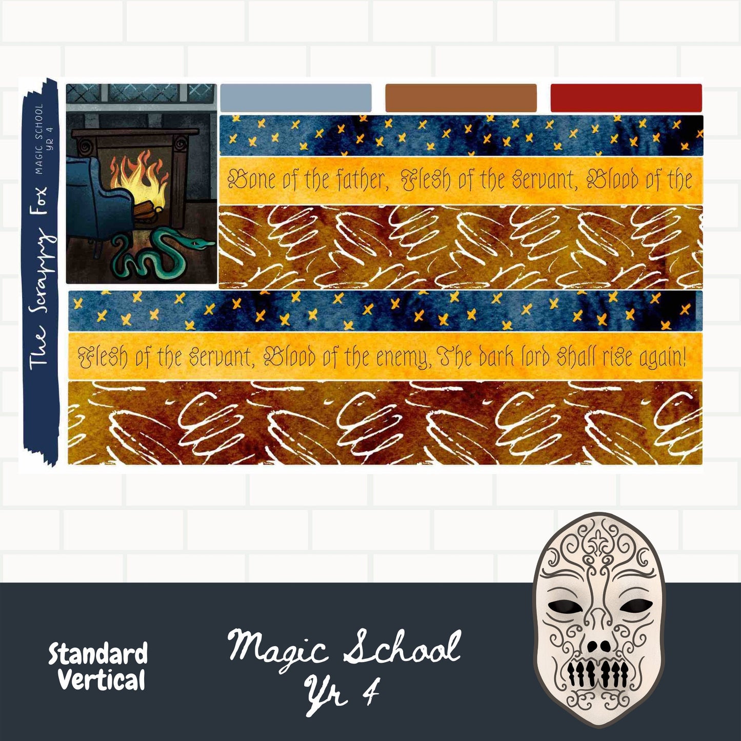 Magic School Year 4 Standard vertical Weekly Planner Sticker Kit