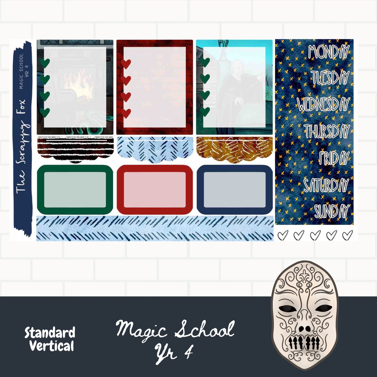 Magic School Year 4 Standard vertical Weekly Planner Sticker Kit