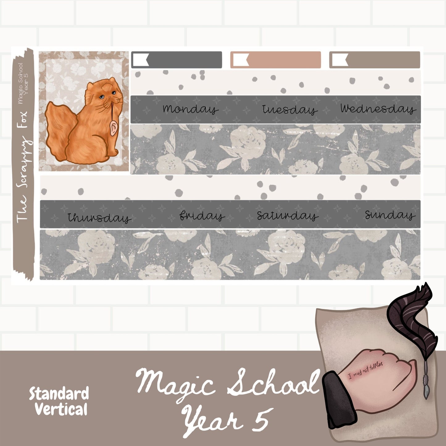 Magic School Year 5 Standard Vertical Weekly Sticker Kit