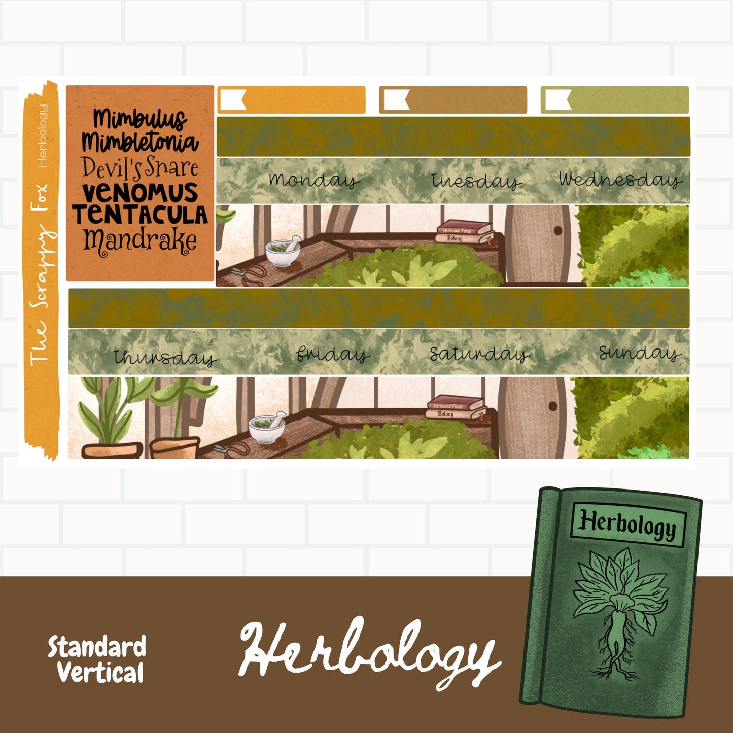 Herbology Standard Vertical Weekly Sticker Kit