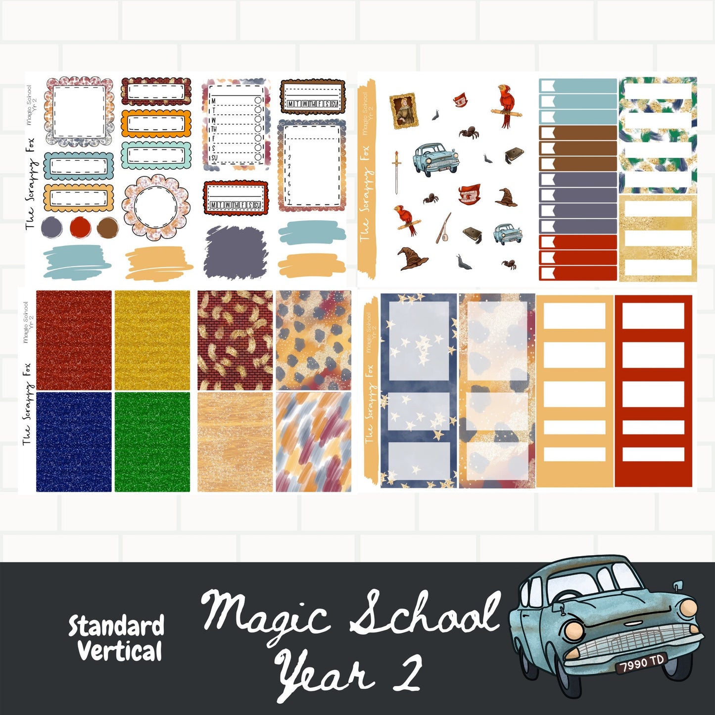Magic School Yr 2 Standard Vertical Weekly Sticker Kit