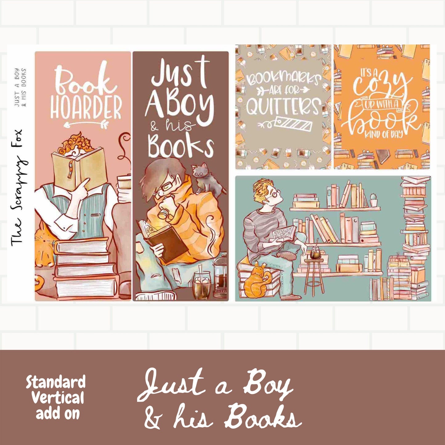 Just a Boy & His Book Standard Vertical Weekly Sticker Kit