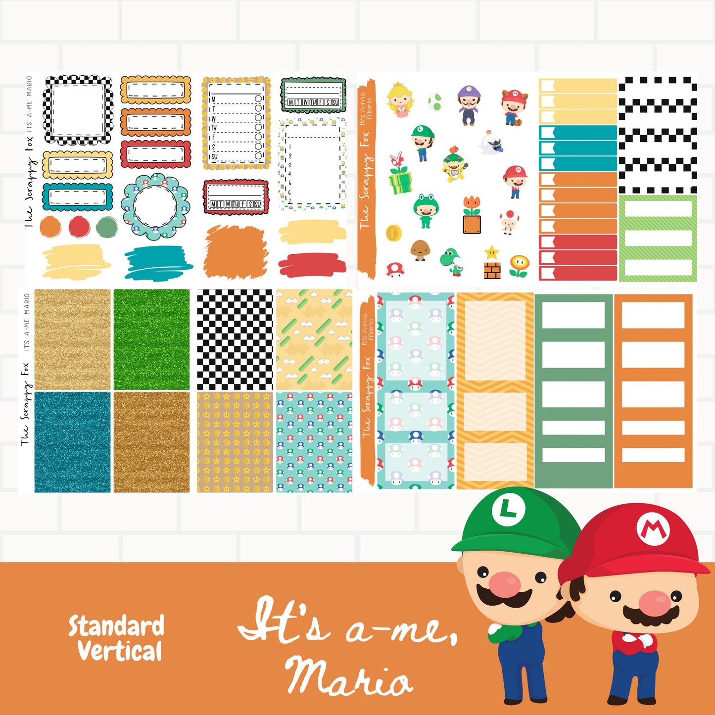 It's a-me Mario Standard Vertical Weekly Sticker Kit