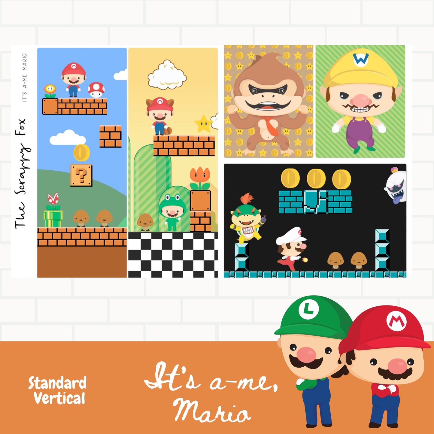 It's a-me Mario Standard Vertical Weekly Sticker Kit