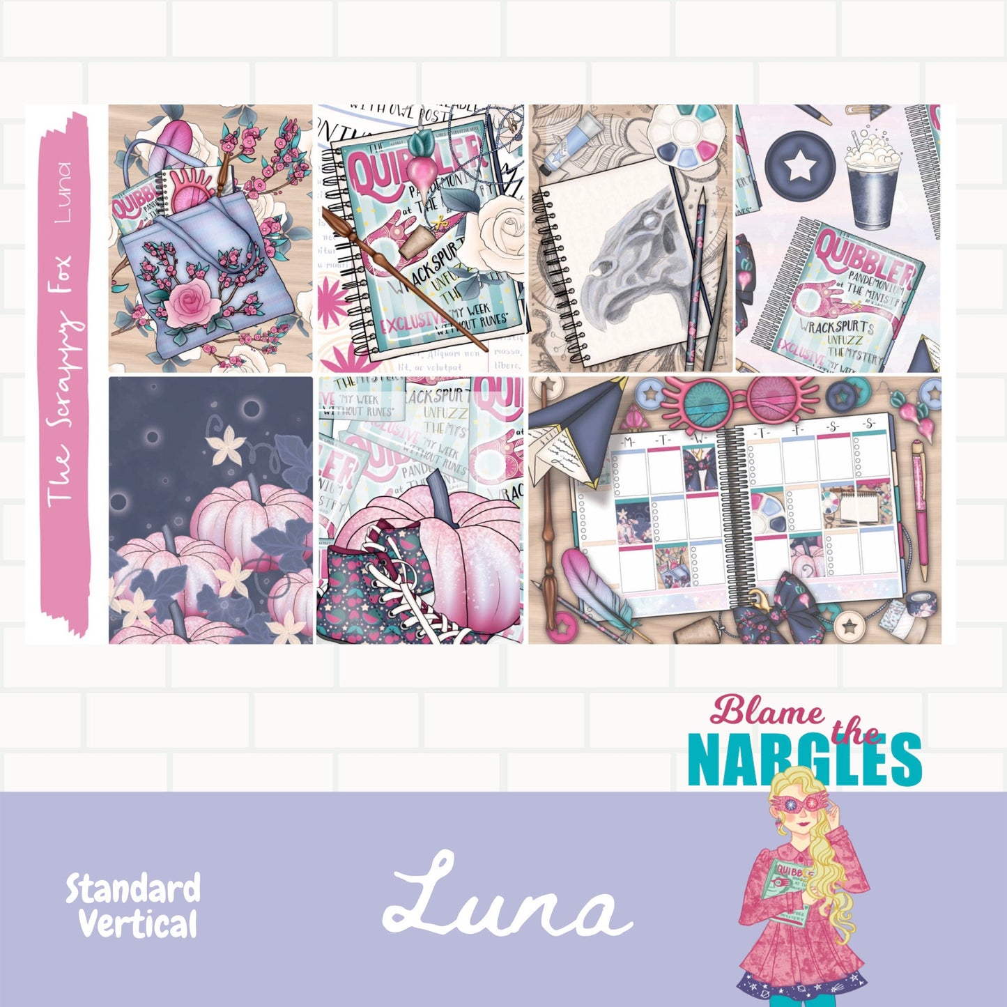 Luna Standard Vertical Weekly Sticker Kit