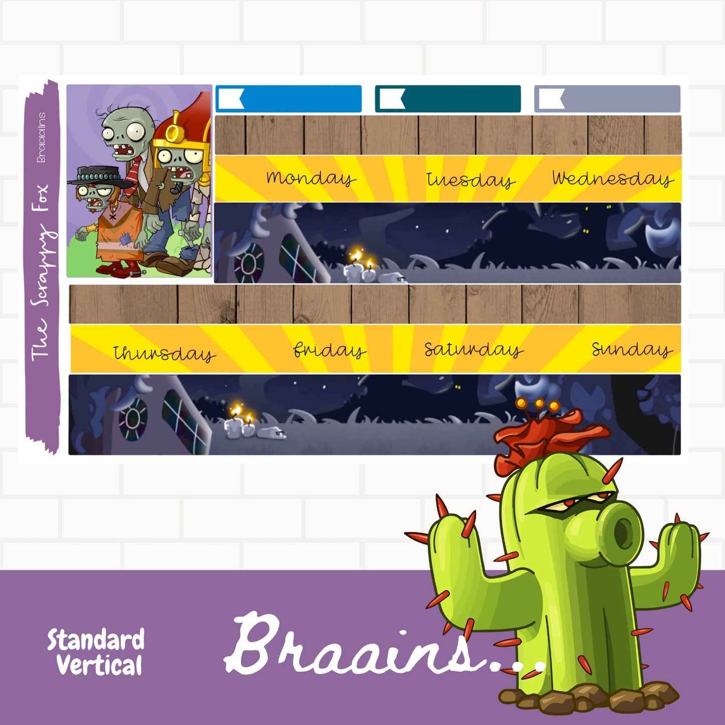Braains Standard Vertical Weekly Sticker Kit
