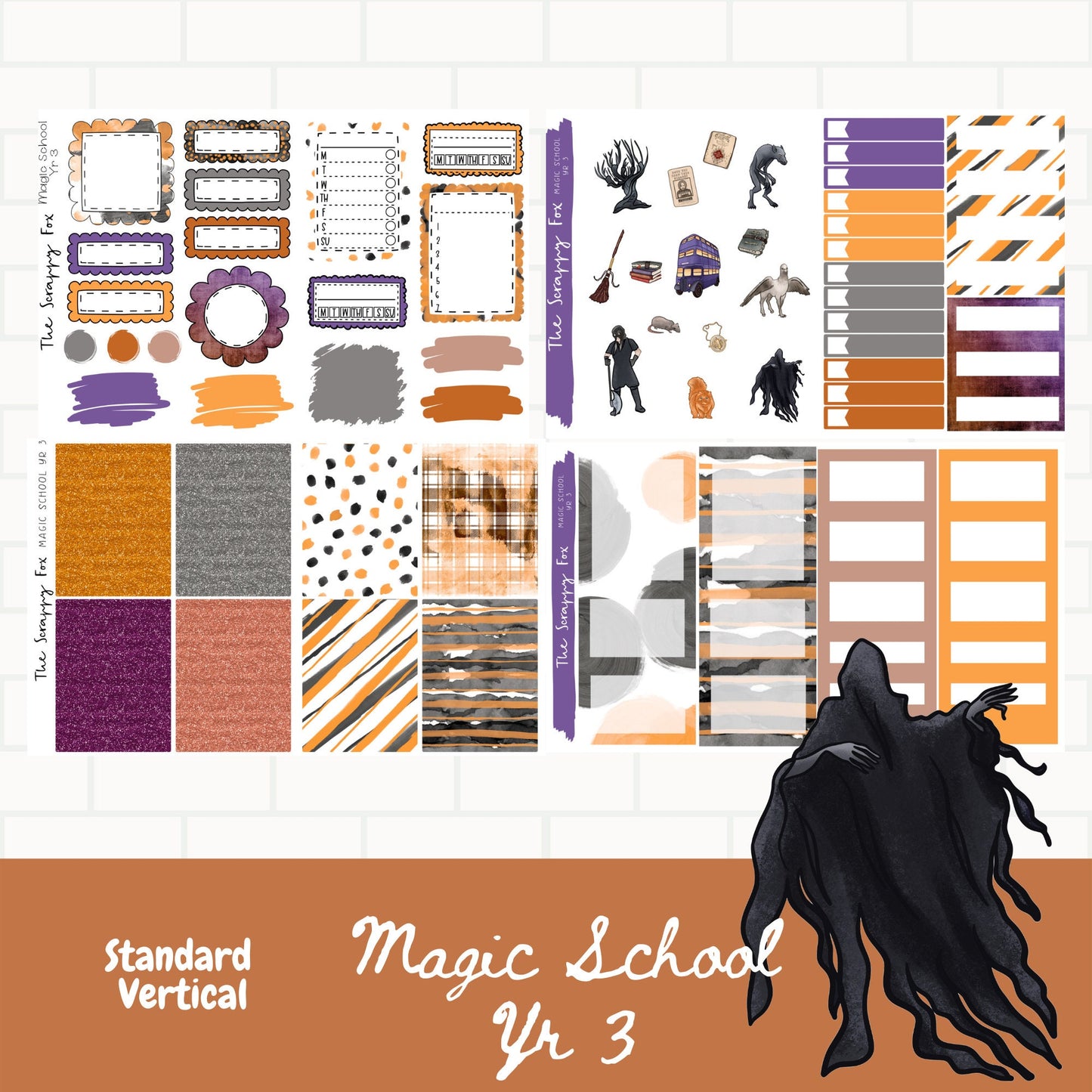 Magic School Year 3 Standard Vertical Weekly Sticker Kit