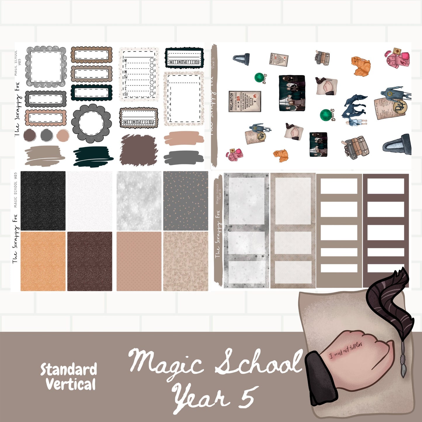 Magic School Year 5 Standard Vertical Weekly Sticker Kit