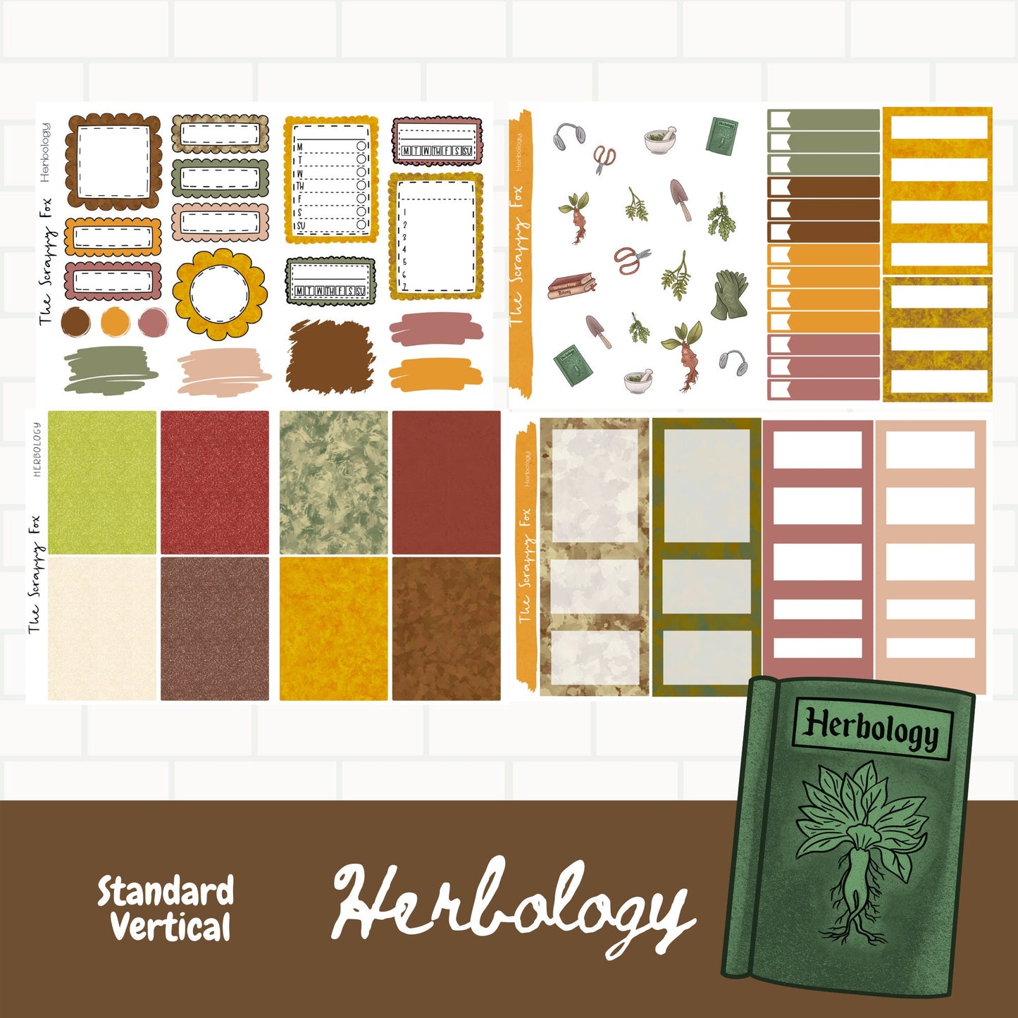 Herbology Standard Vertical Weekly Sticker Kit