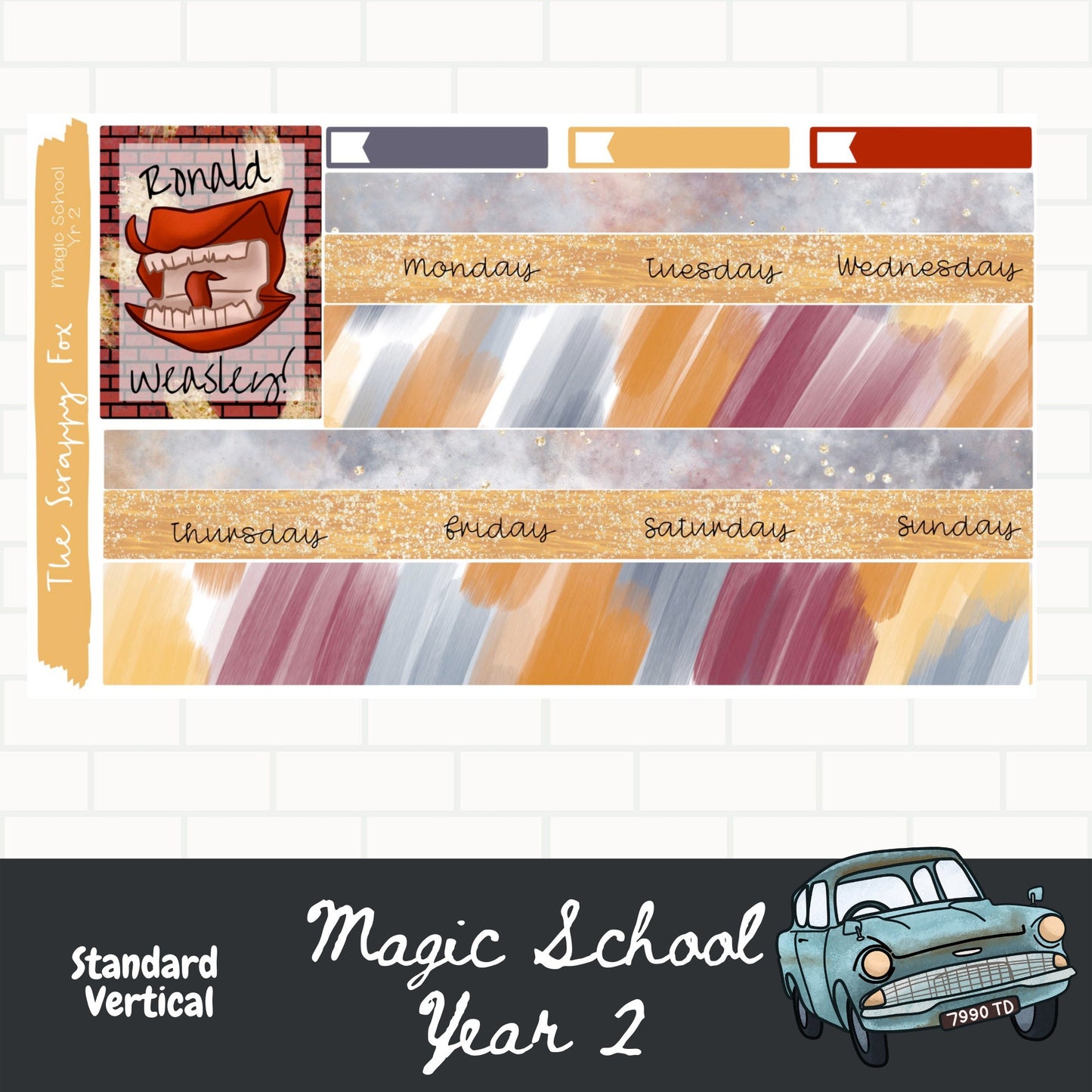 Magic School Yr 2 Standard Vertical Weekly Sticker Kit