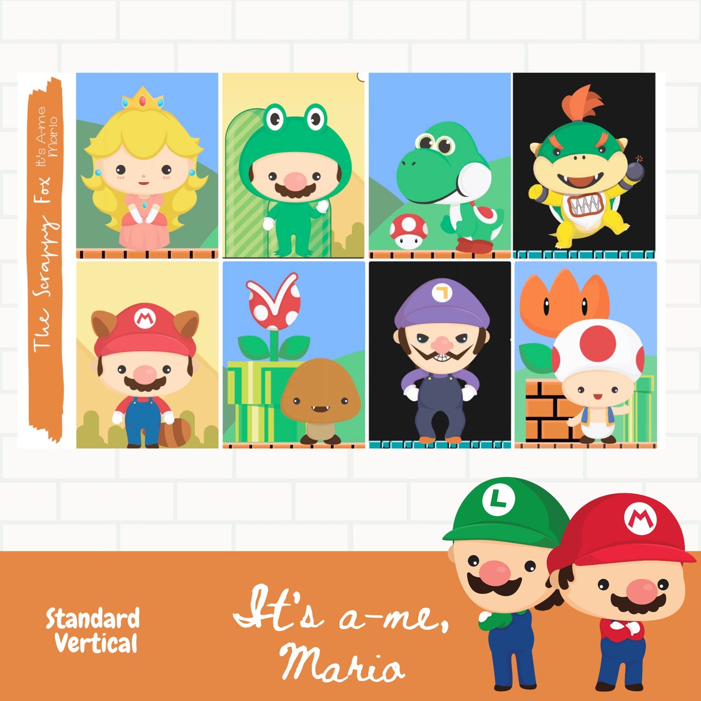 It's a-me Mario Standard Vertical Weekly Sticker Kit