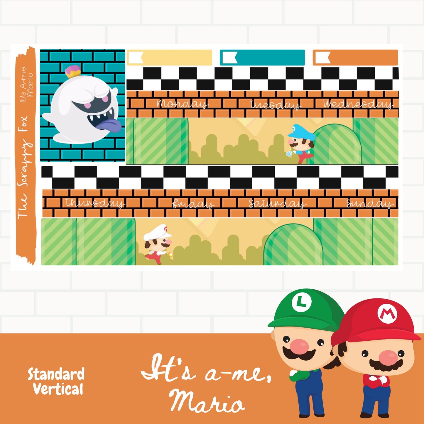 It's a-me Mario Standard Vertical Weekly Sticker Kit