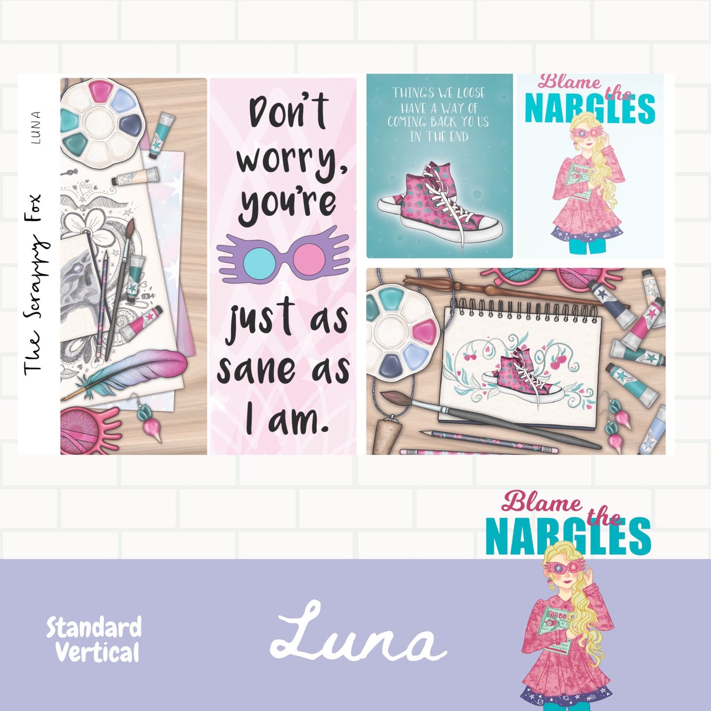Luna Standard Vertical Weekly Sticker Kit