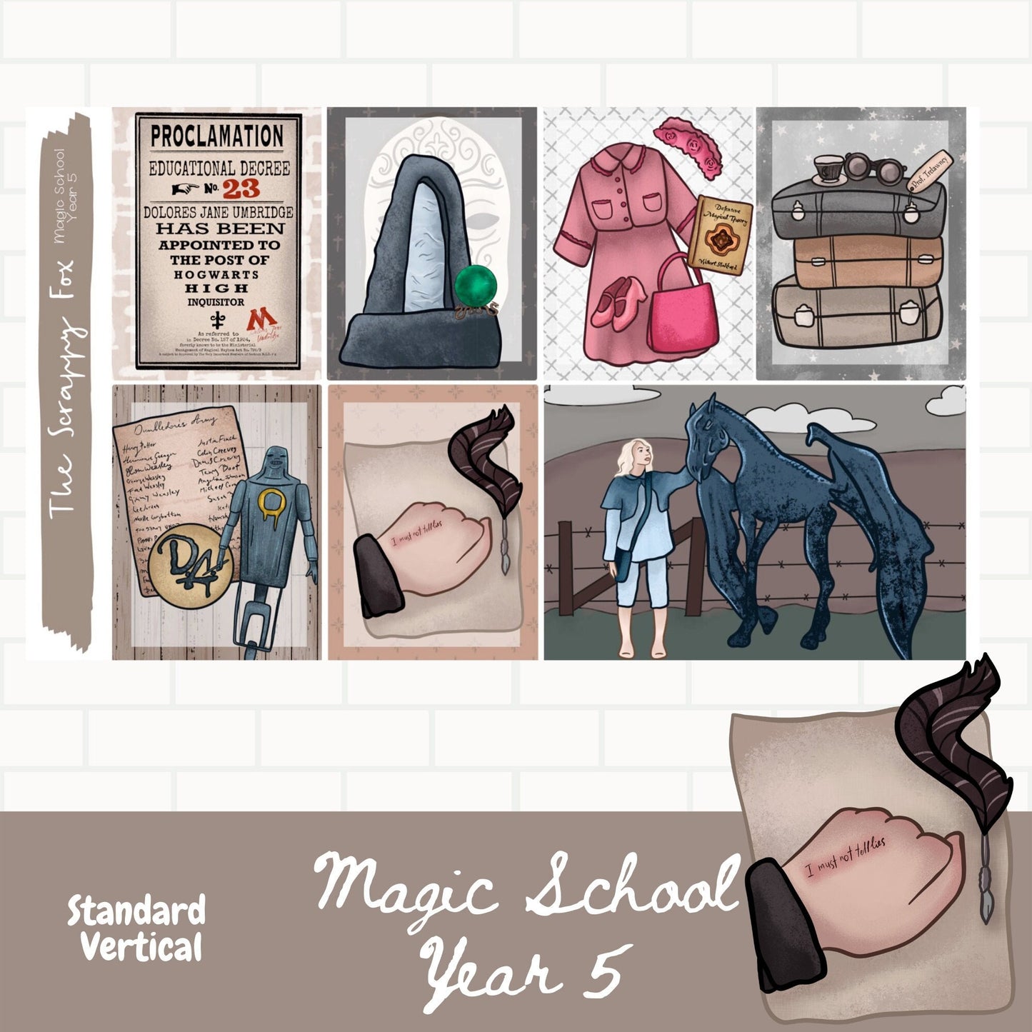 Magic School Year 5 Standard Vertical Weekly Sticker Kit
