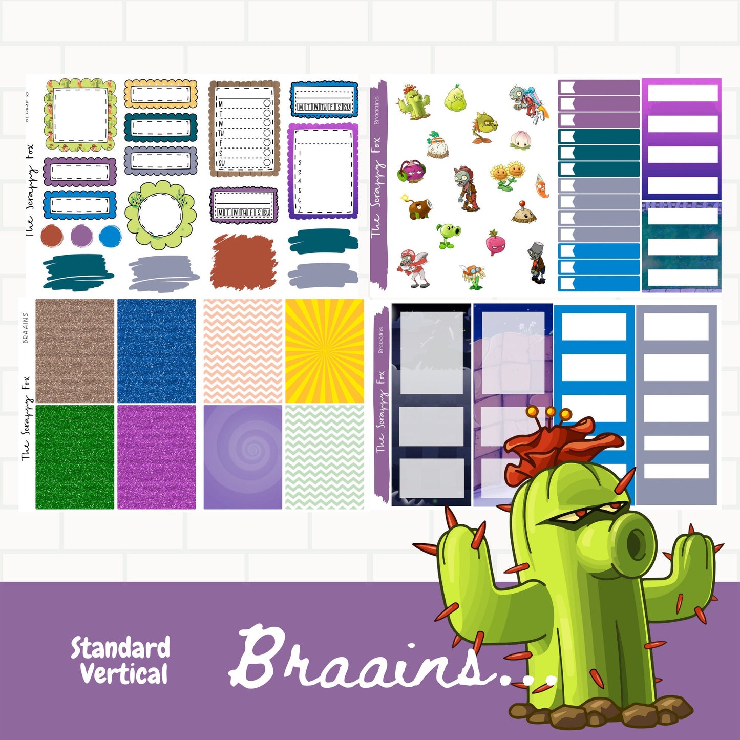 Braains Standard Vertical Weekly Sticker Kit