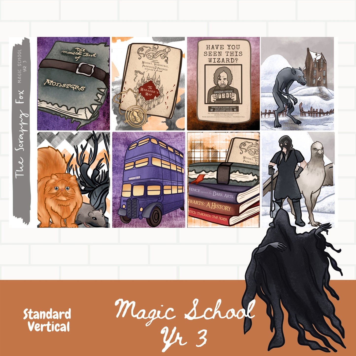 Magic School Year 3 Standard Vertical Weekly Sticker Kit
