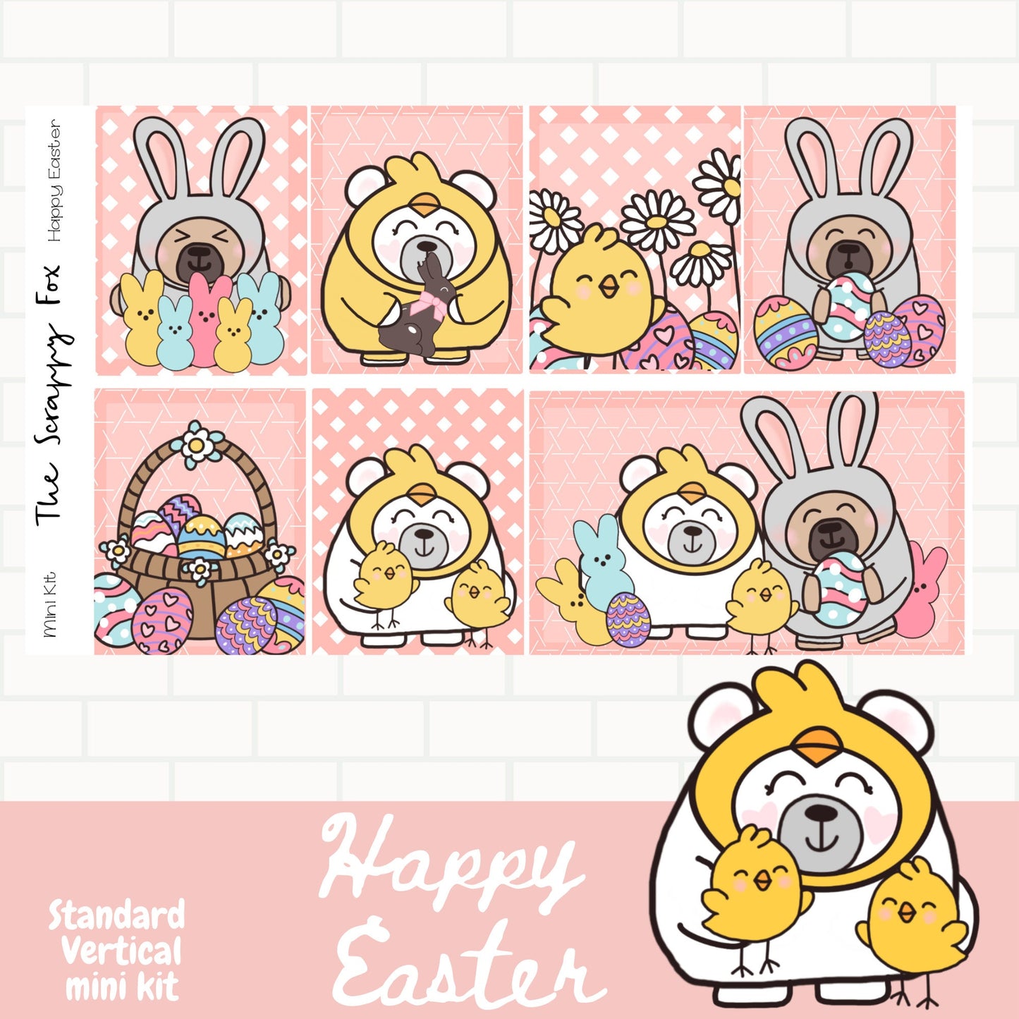 Happy Easter Standard Vertical Weekly Sticker Kit