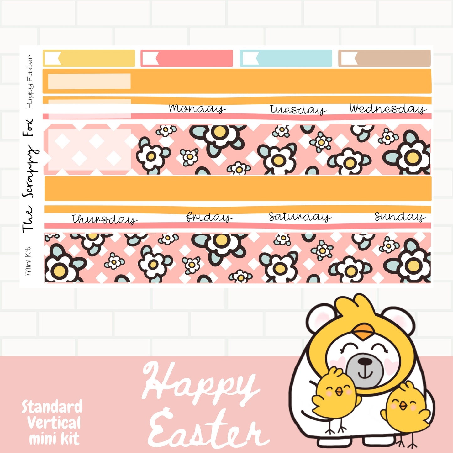 Happy Easter Standard Vertical Weekly Sticker Kit