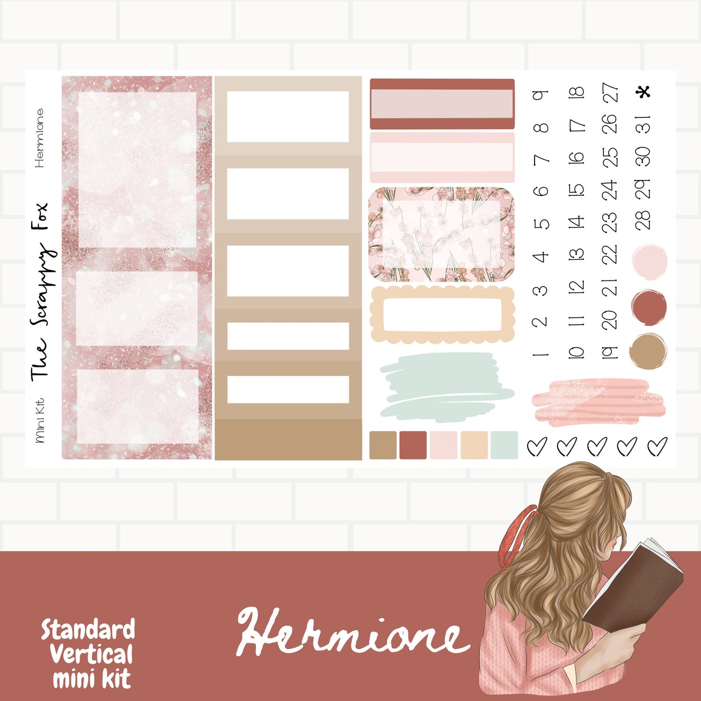 Hermione Standard Vertical Weekly Sticker Kit